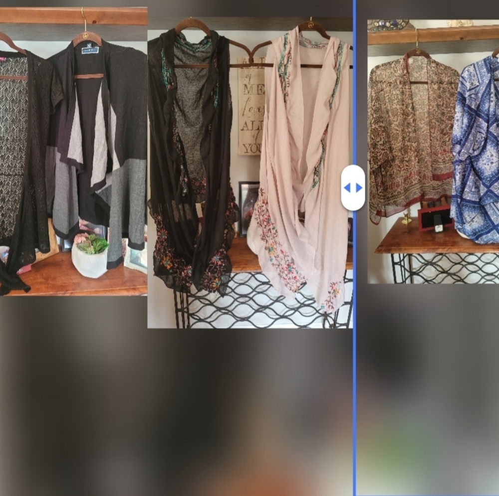 Lot of 6 sheer Kimonos Size Large